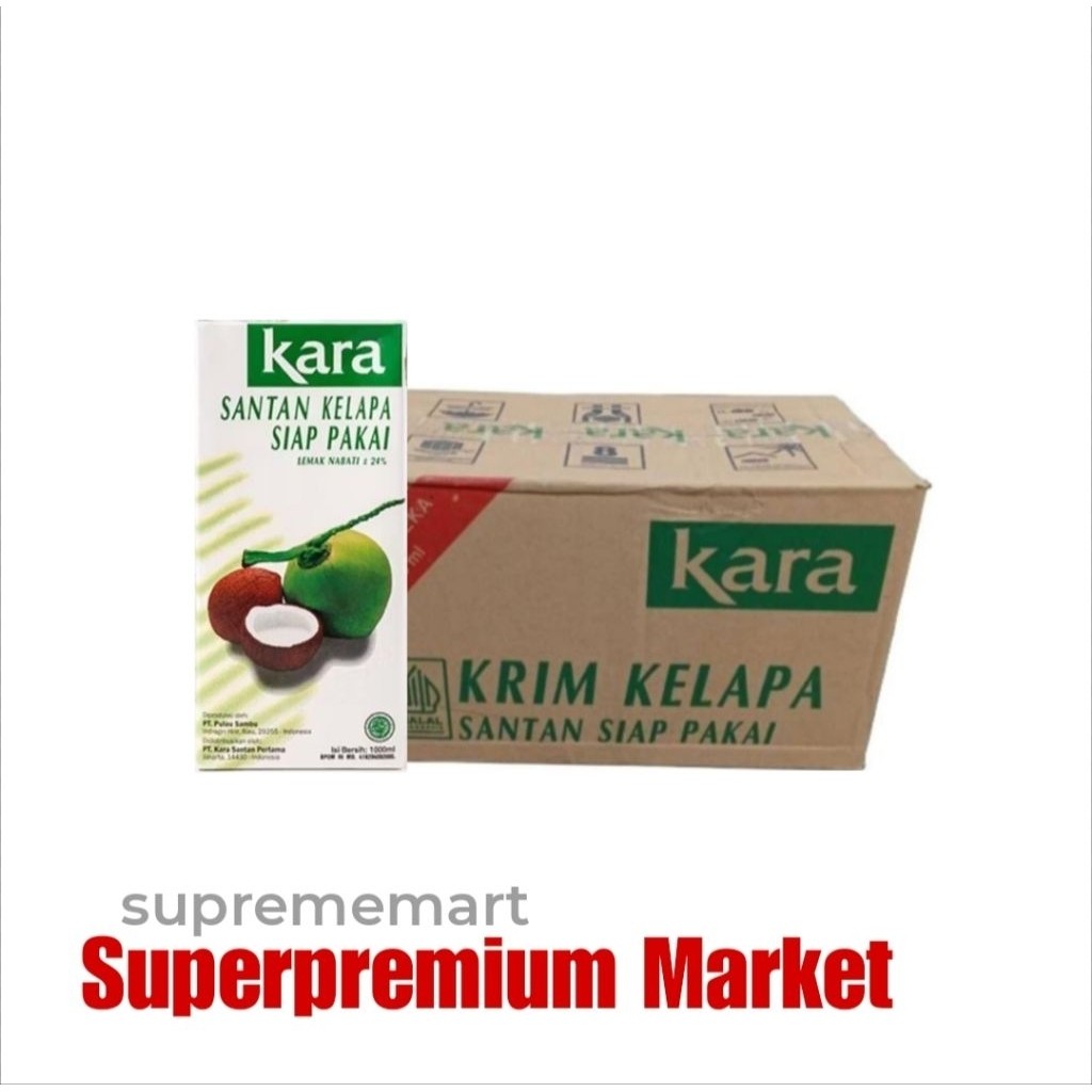 

Santan Kara Santen Kelapa 1 Liter/Kardus isi 12 pcs - Karton