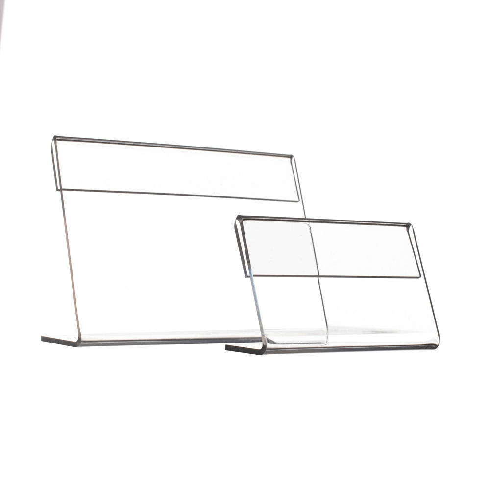 

1Pack Smaller T1.2mm Acrylic Plastic Price Label Card Holders L Shape Display Stands Sign Paper Promotion on Table