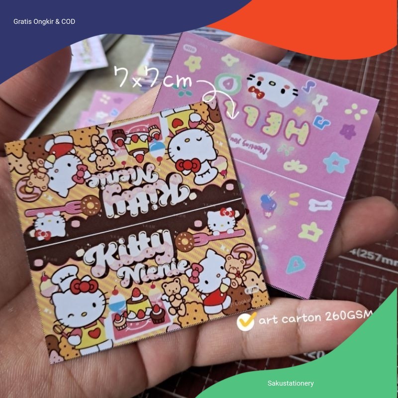 

Hang Tag Alas Packing Motif Kartun Lucu Ukuran 7x7cm