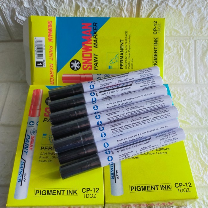 

[New Arrival] Snowman paint marker white - Hitam