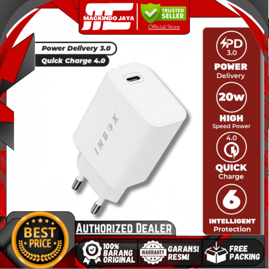 INBOX PDA-5 Charger 20W PD 3.0 QC 4.0 Power Delivery Adaptor Adapter