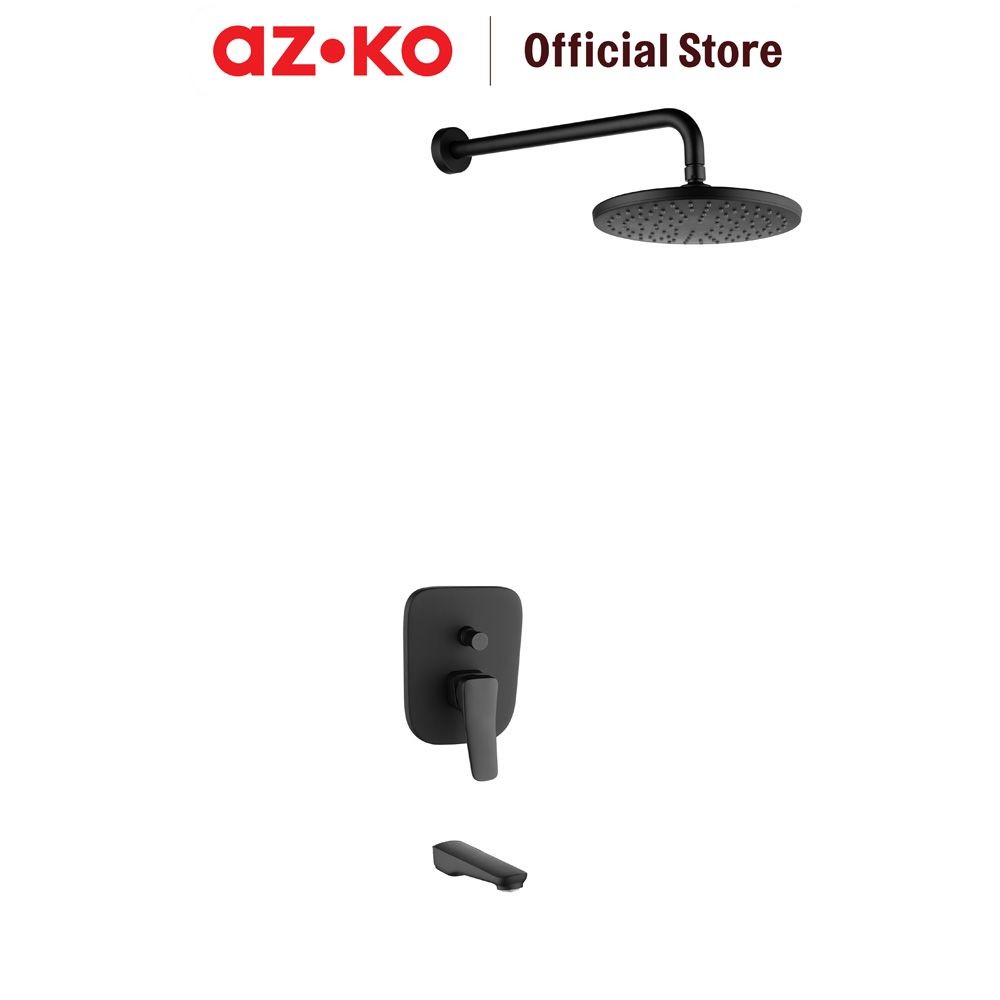 AZKO Acroz Veneto Set Shower Mandi Concealed Mixer - Hitam Pancuran Air Mandi Perlengkapan Kamar Man