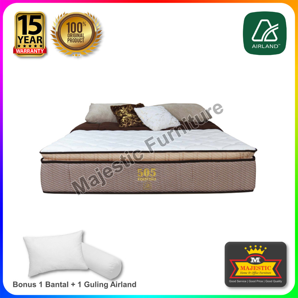 Kasur/Matras Spring Bed Airland 505 Essentials (Bonus Bantal + Guling Promo) - 90/100/120/140/160/18