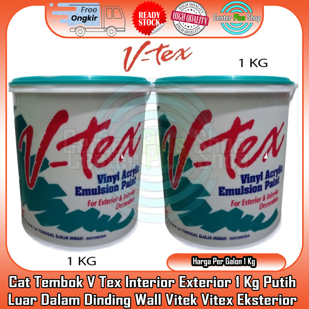 Exterior 1 Kg Putih Berbagai Warna Cat Tembok V Tex Interior Cet Pelapis Plapis Luar Dalam Dinding W