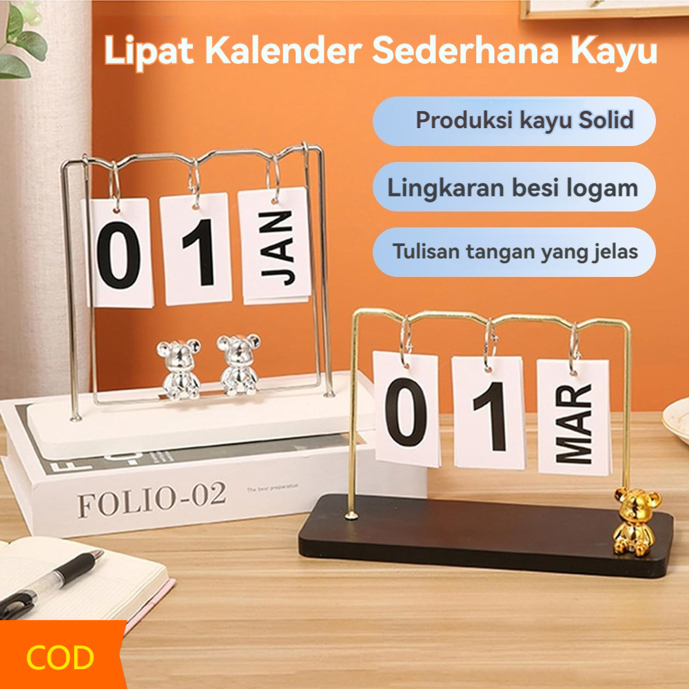 

(COD) Kalender desktop kantor kreatif Eropa Bear calendar ornament living room office desktop calendar ruang tamu ruang kantor Beruang kalender Item rumah tangga