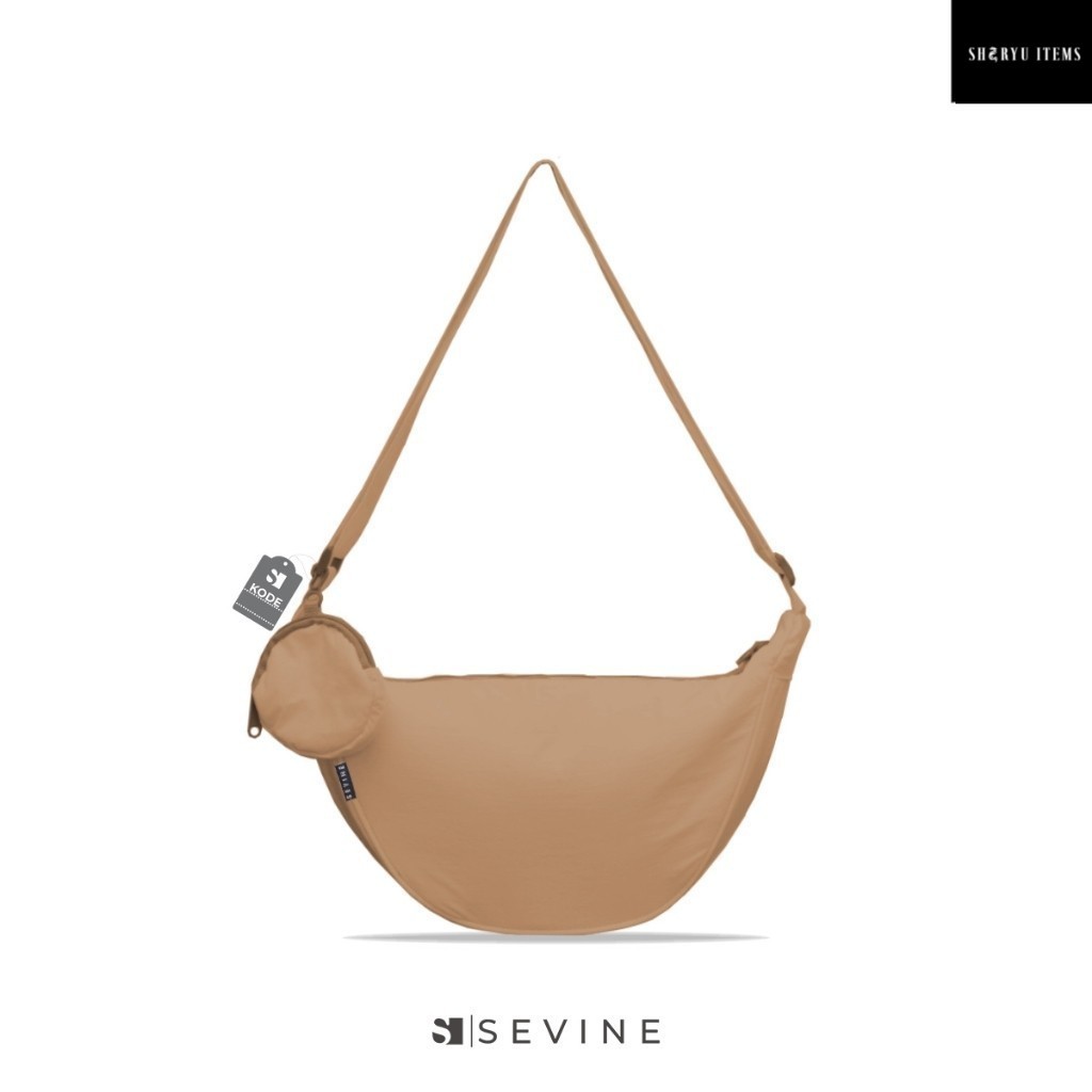 Sevine Alula Sling Bag Tas Selempang Wanita Nylon Crinkle Resleting Shoulder Bag - ALULA POLOS