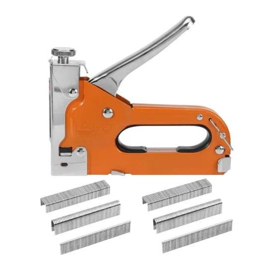 

3 in 1 Stapler with 600 Staples, Manual Brad Nailer Power Adjustment Stapler for Wood, Crafts, Carpentry, Decoration DIY