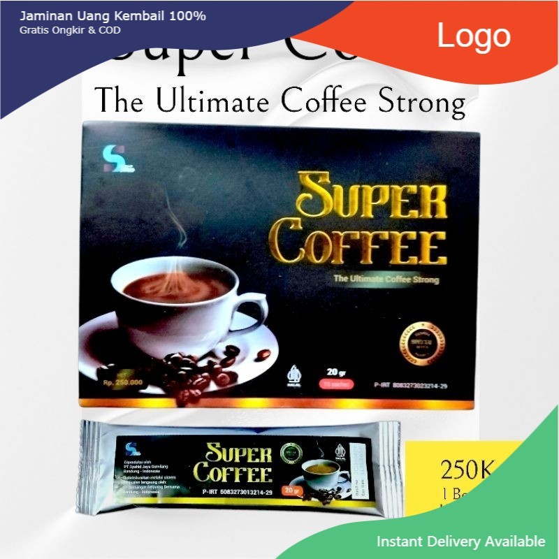 

SUPER COFFEE 1 BOX ISI 10 SACHET THE ULTIMATE COFFEE STRONG ORIGINAL SBB