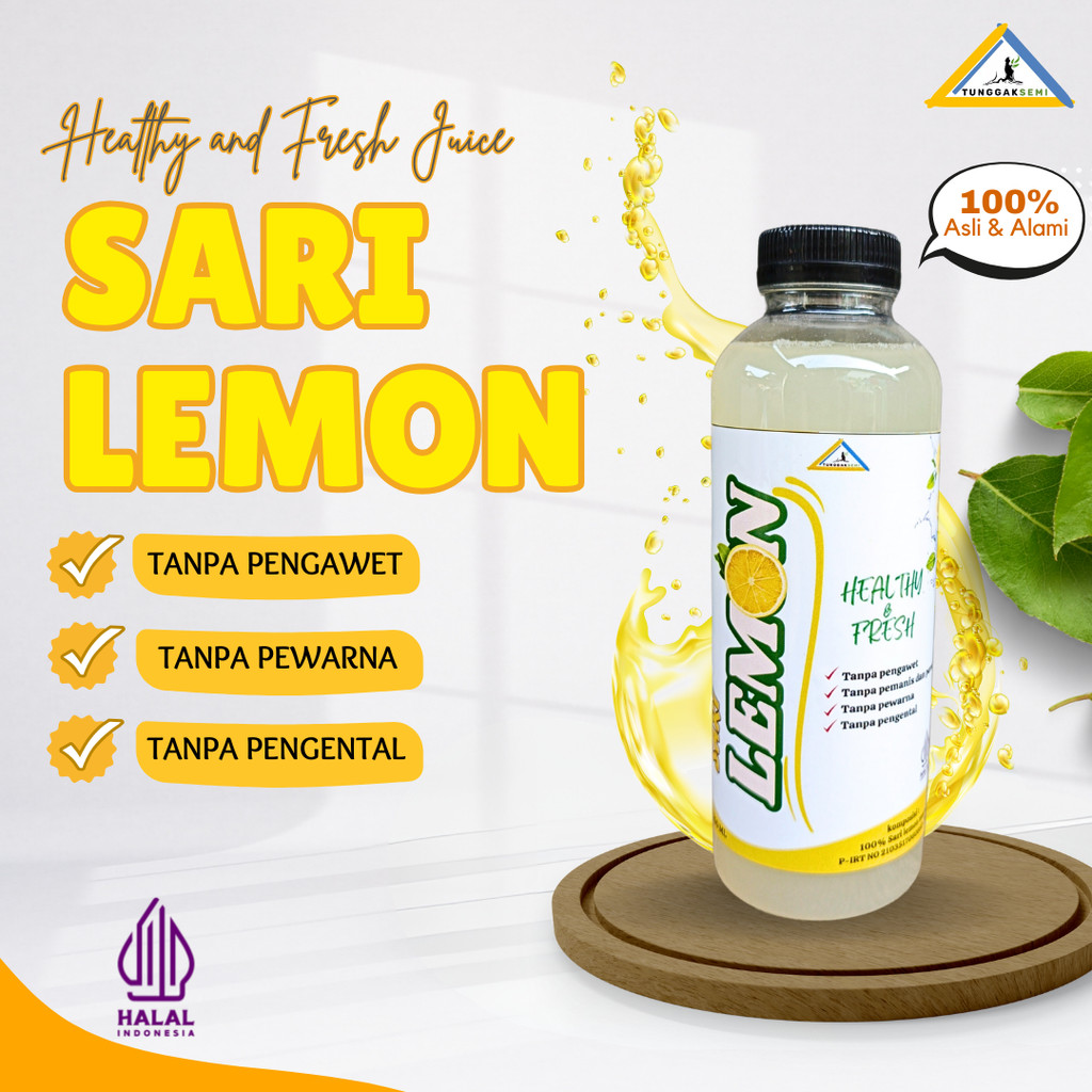 

Sari Lemon Asli Murni 250ml Tanpa Campuran / Pure Lemon Juice / Original Fresh Detox Sehat Alami