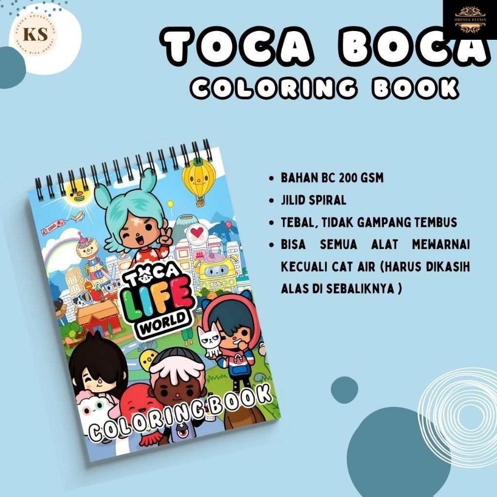 

Toca Boca Coloring Book Buku Mewarnai Anak Remaja Dewasa Aesthetic Kertas Tebal