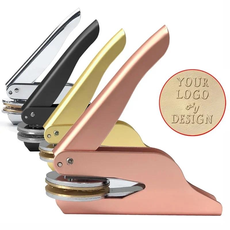 

Personalized Steel Sealing Embosser with 100 Stickers Custom Stamp Pattern DIY Wedding Company Library LOGO Scrapbooking Crafts