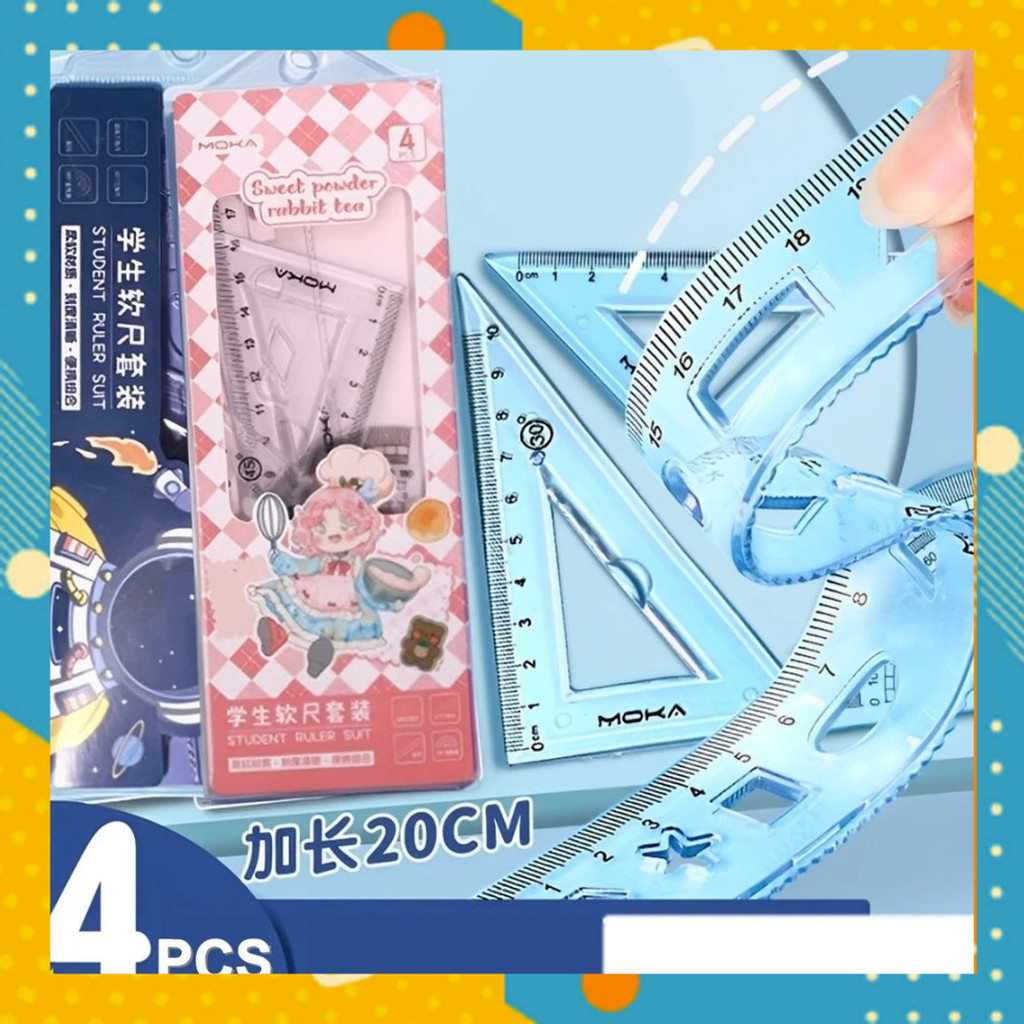 

Penggaris SET LENTUR 4 IN 1 Lucu Perlengkapan Sekolah Menggambar Kerja Kantor Mistar Alat Tulis BG4842B0