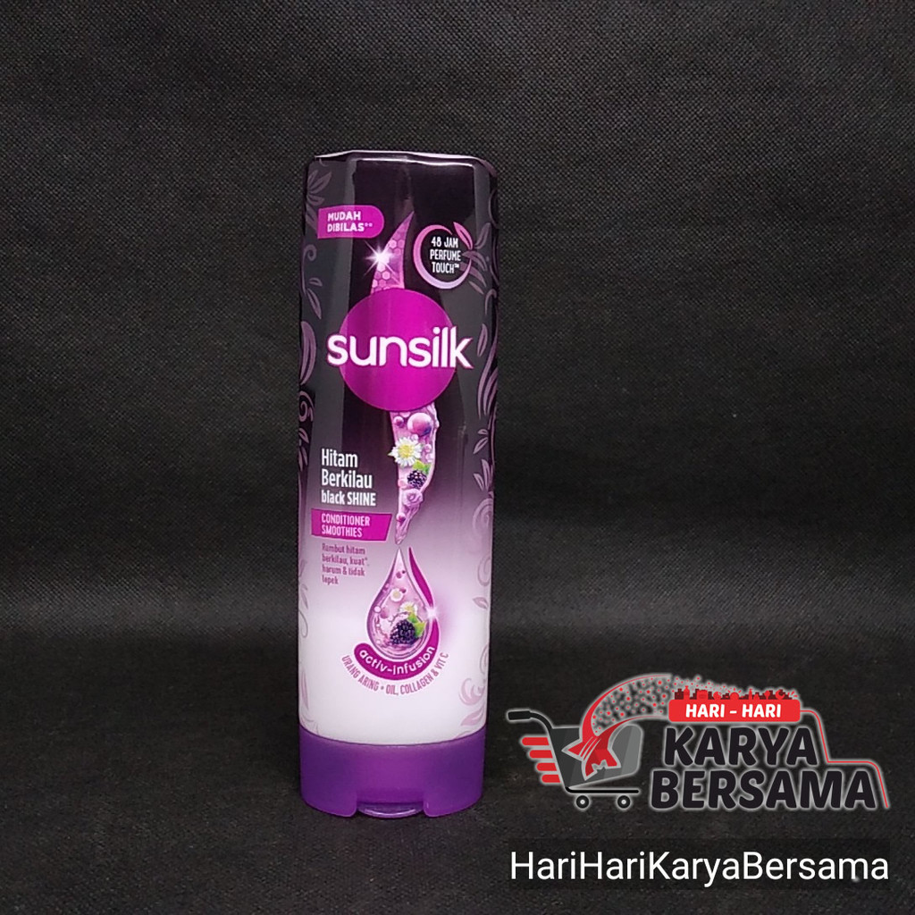 PERAWATAN RAMBUT SUNSILK CONDITIONER SMOOTHIES BLACK SHINE BOTOL 160ML