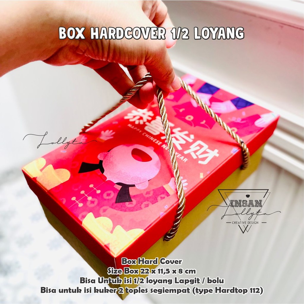 

Box Hardcover CNY Imlek setengah loyang 22 x 12 x 8 cm Tema Give Me Ampao