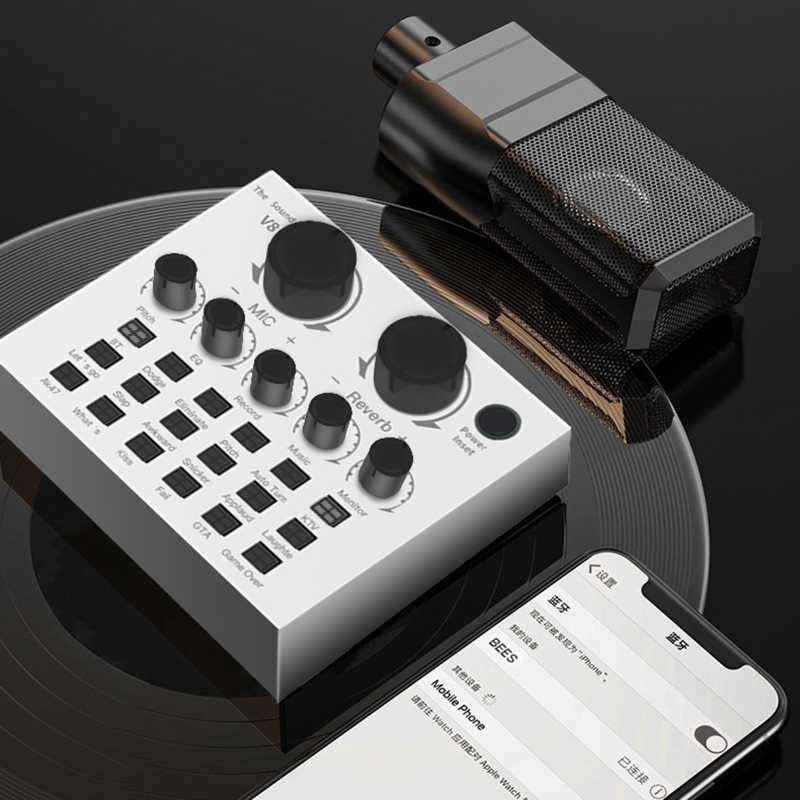 SHIORI Vixsound Mixer Audio External Sound Card Bluetooth Effect Board - V8 Pro
