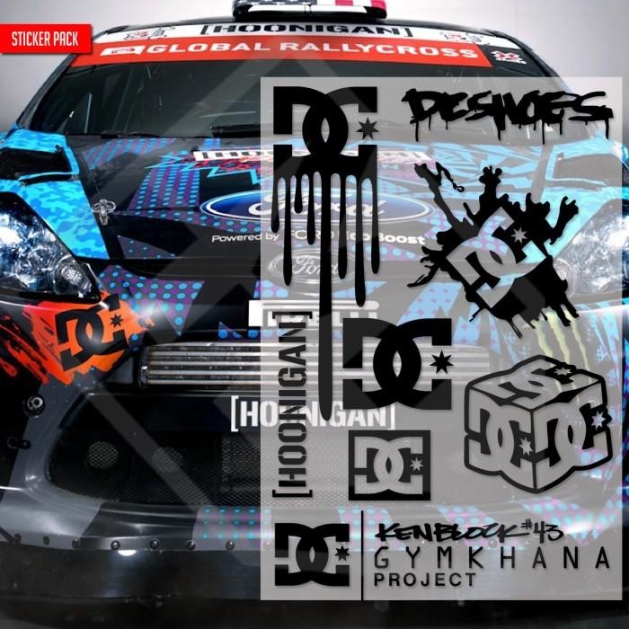 Sticker Pack DC Ken Block mobil motor helm kyt aerox nmax toyota - Hitam