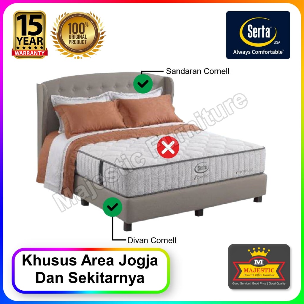 Divan Sandaran Serta Cornell - 100/120/160/180/200 - Jogja (Tinggi Sandaran 140 cm, Tinggi Divan 32