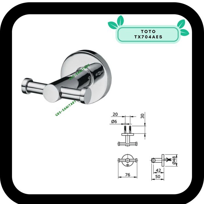 Double Hook Toto TX704AES / Gantungan Baju Toto TX 704 AES Toto TX704