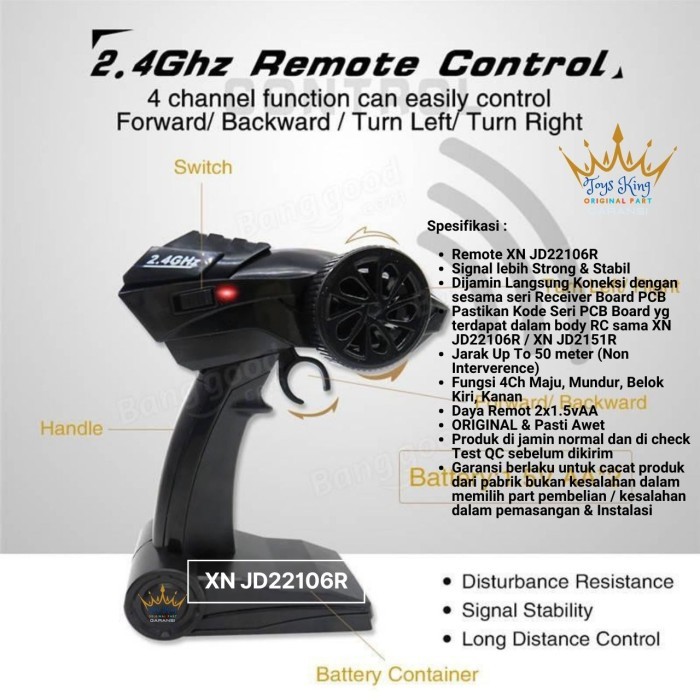 OVT88 Remote 2.4Gh Receiver XN JD22106R JD2151R PCB RC Car Board Modul Part - REMOTEJD22106R