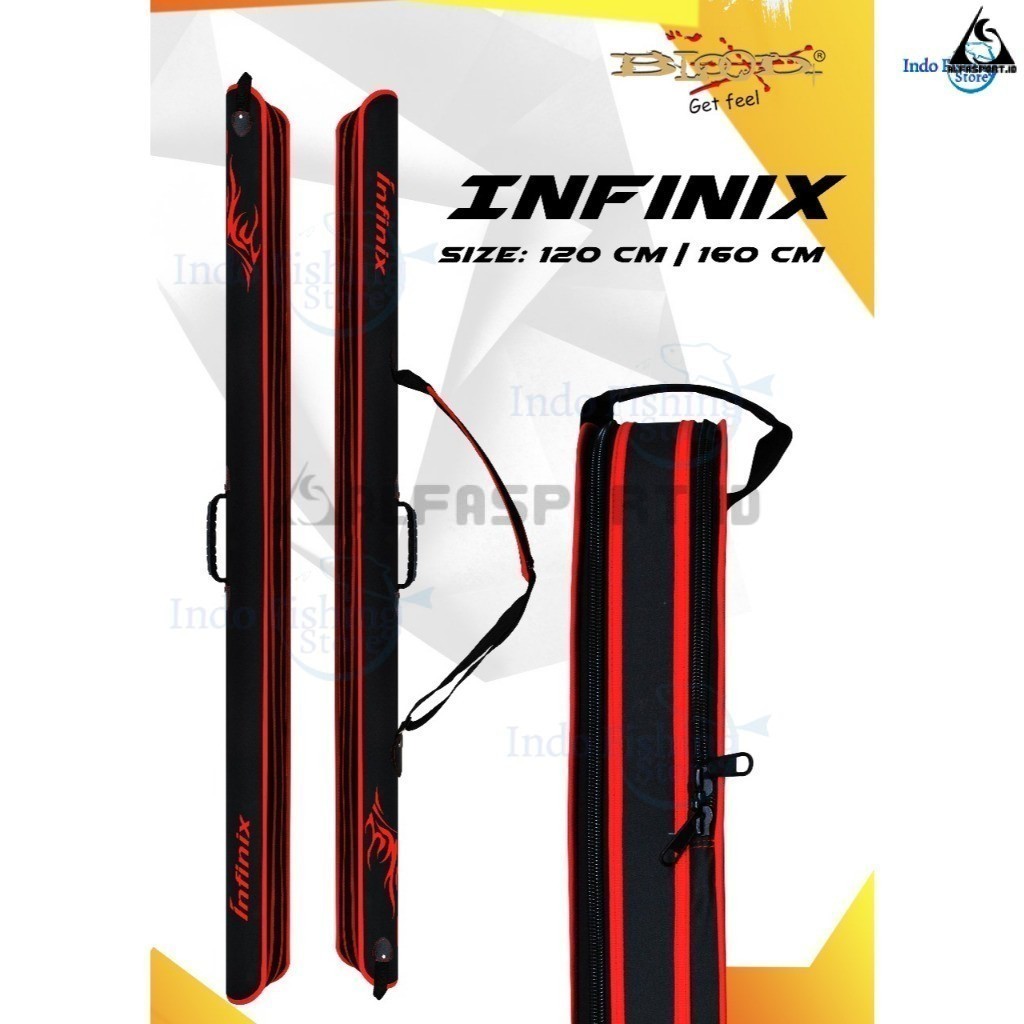 AlfaSport.id Tas Joran Pancing Blood INFINIX Hardcase 120cm 160cm Tas Mancing Kaku Waterproof Blood-