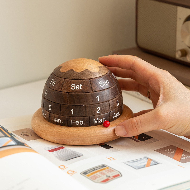 

Wooden Desktop Rotation Planet Calendar Anti Stress Toys For Office Unique Novelty Gifts Creative Products