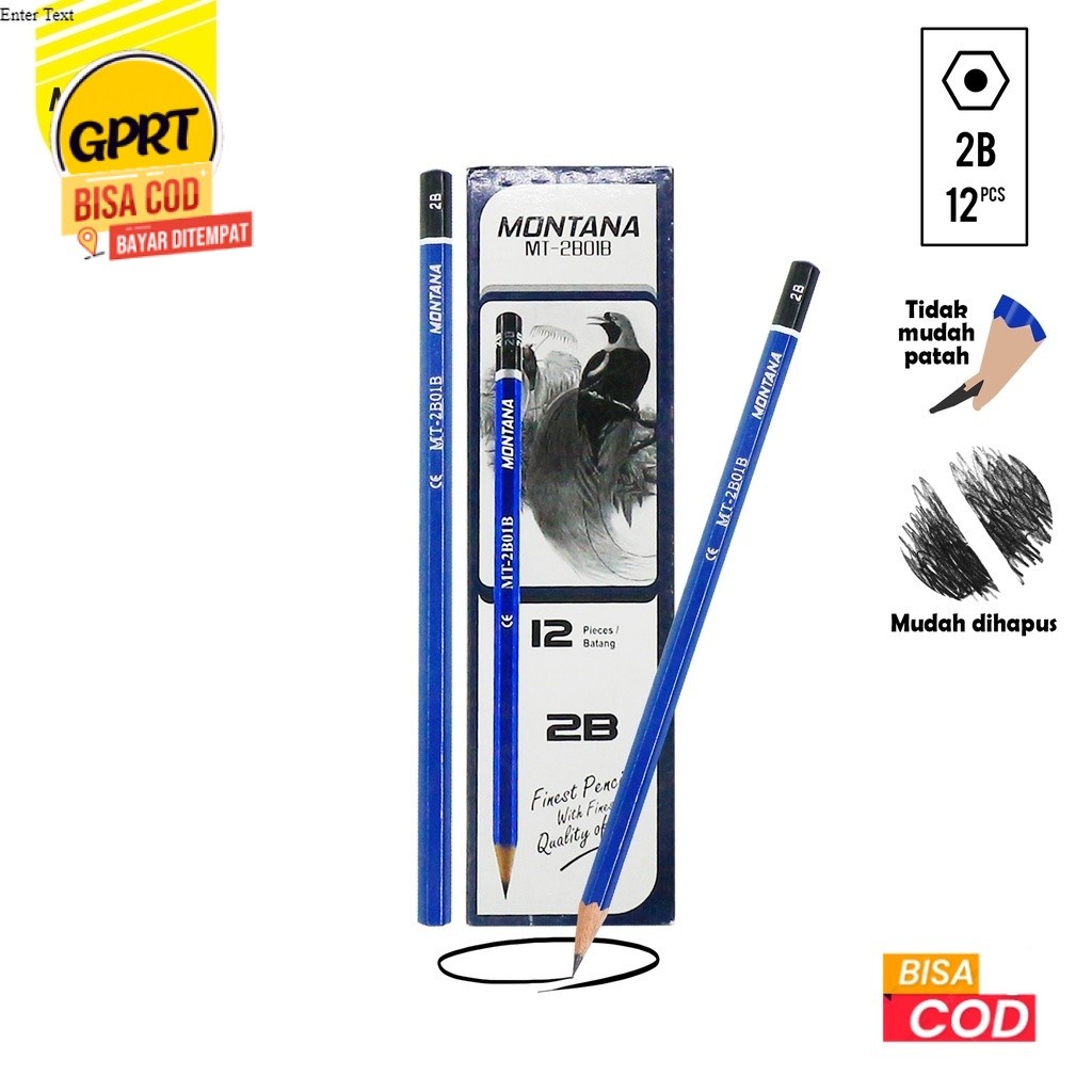 

⭐️GPRT⭐️ 1 Box Isi 12pcs Pensil 2B Montana Lulus Uji Komputer Hexagonal Grip