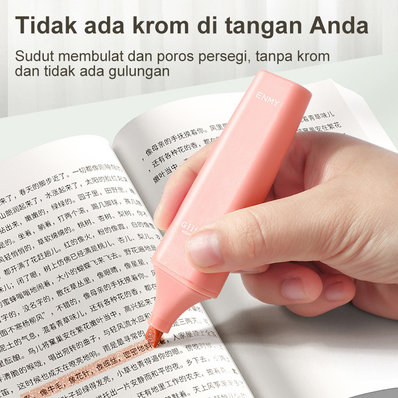 

D3W! ENMY 4pcs Glitter Highlighter / Pen Bujo Journaling Hiasan Gliter Bolpen Warna Bullet Deco DIY