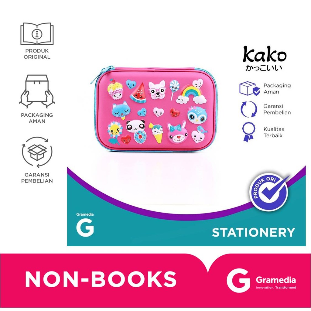 

Kako Eva Pencase Cute Character Pink Big Kk-Ev67