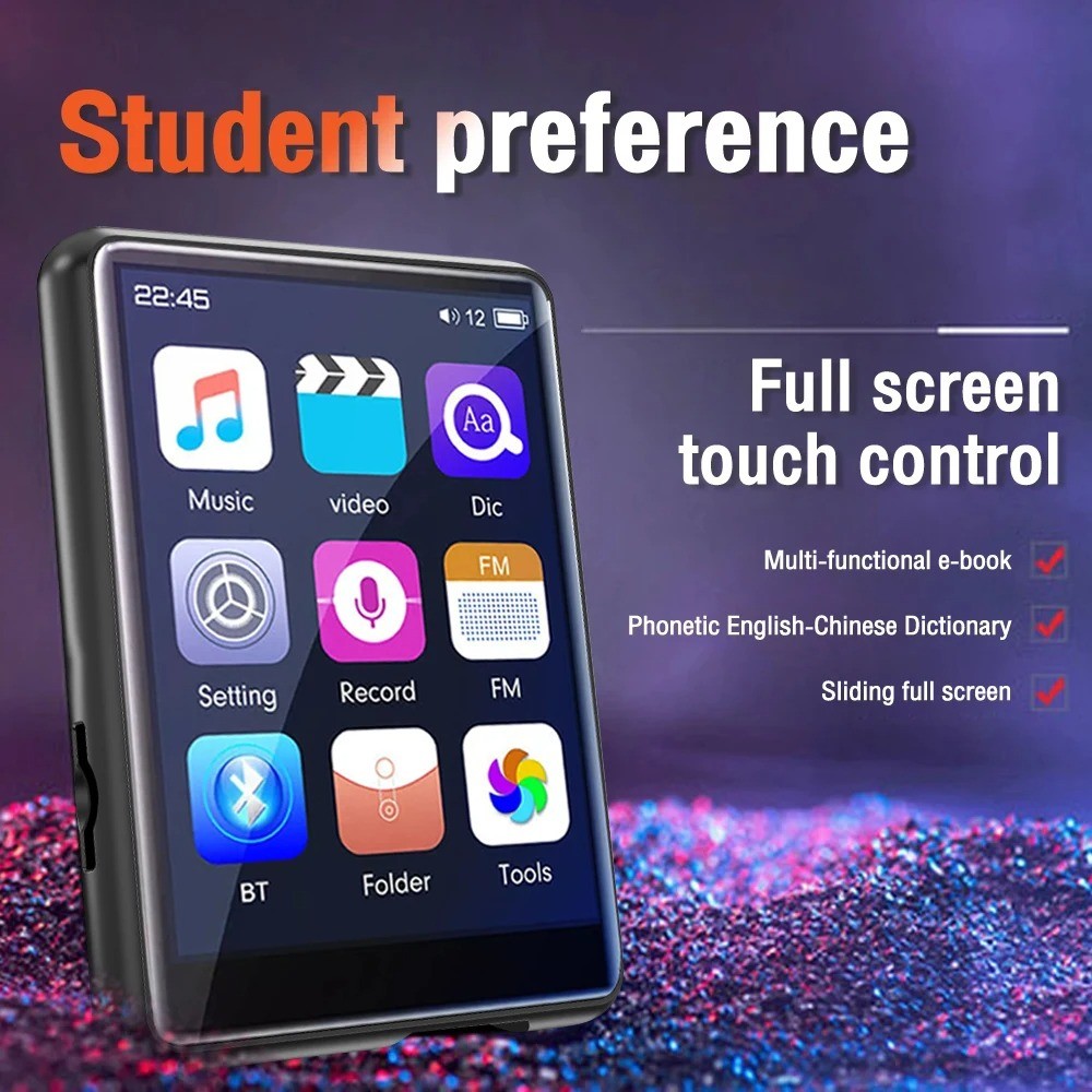 OCCKIC MP3 Digital Audio Player Bluetooth 5.1 HiFi Touchscreen 500mAh - S6