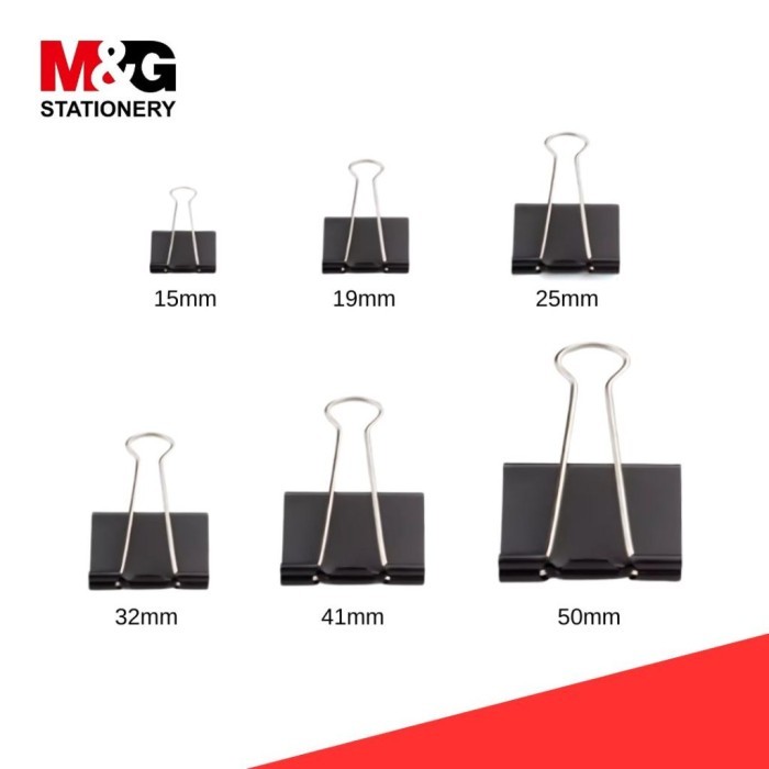 

Binder Clips M&G Penjepit Kertas Berbagai Ukuran Binder Klip Penjepit File Dokumen Kantor - M&G NO 105 15MM