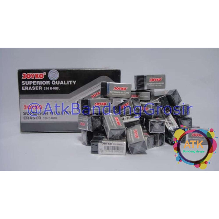 

Penghapus Joyko Eraser 526 B40BL Black 1 BOX 40 PCS Stip Warna Hitam