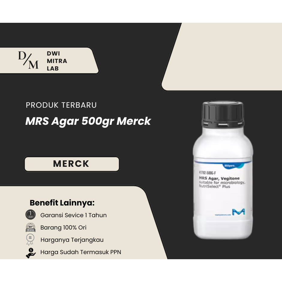 MRS Agar Kemasan 500gr Merck