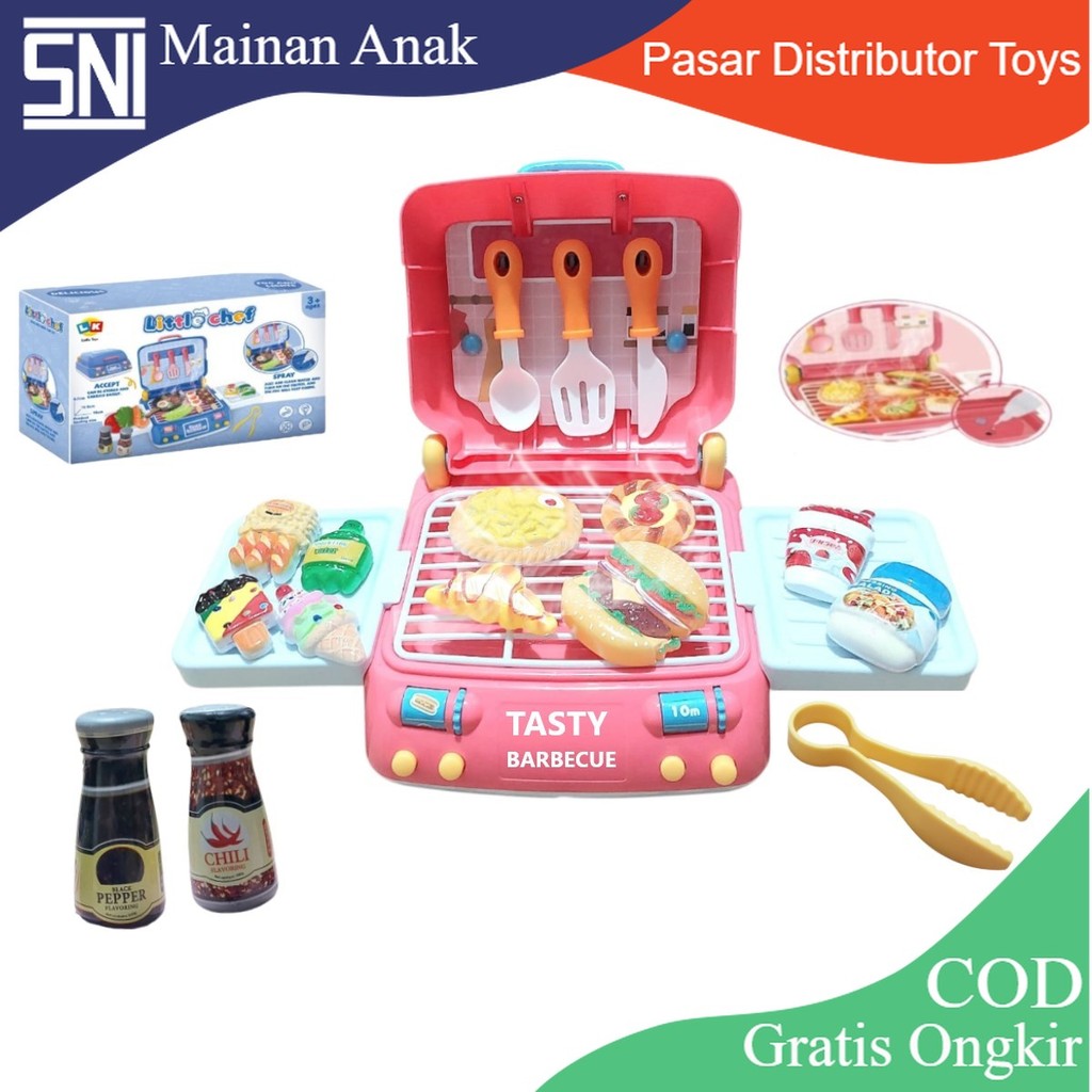 Mainan Anak BTC-0022 TASTY BARBECUE LITTLE CHEF Mainan Masakan Bbq Spray Panggangan Anak