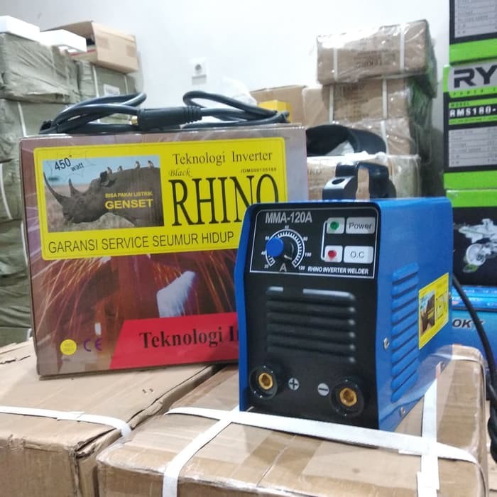 MESIN LAS LISTRIK RHINO MMA 120 MESIN LAS INVERTER BLACK RHINO MMA120
