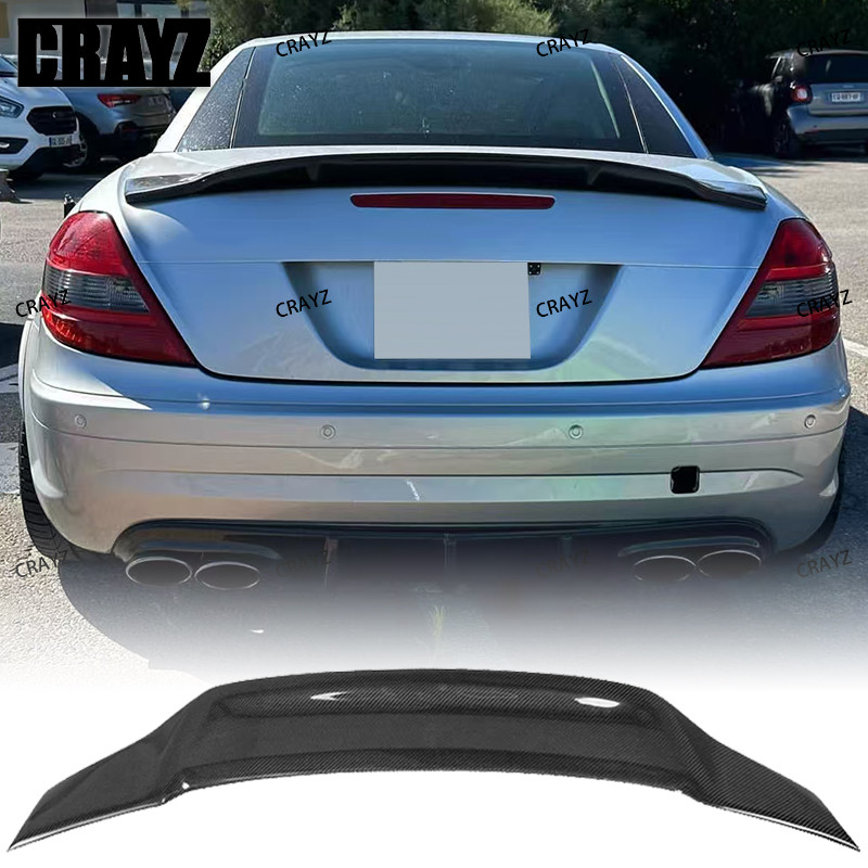Mercedes R171 R Style Carbon Fiber Rear Spoiler Wing For Benz SLK Class R171 2004 - 2010 SLK200 SLK2
