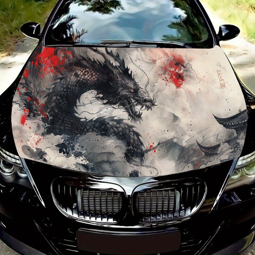 Pola Naga Mengaum Pembungkus Vinyl Mobil Film Kap Mobil Stiker Self-Adhesive Tahan Air dan Tahan Gor