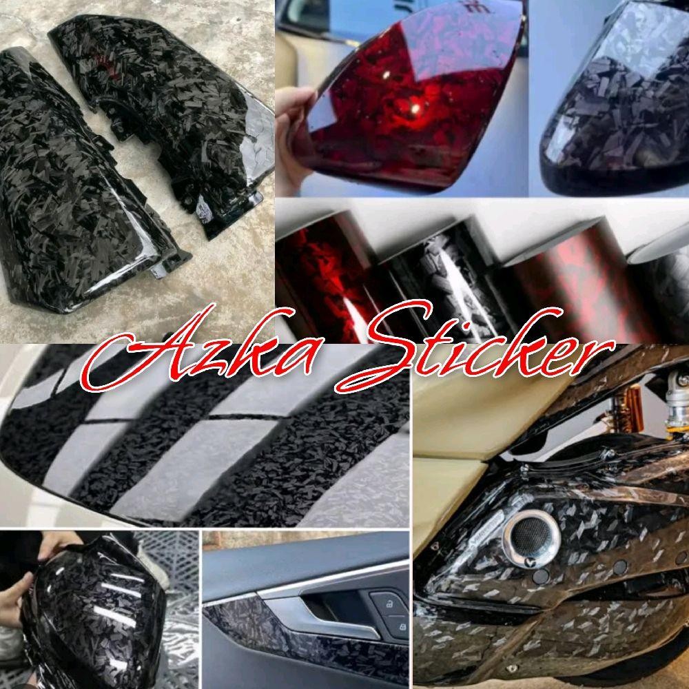 Stiker skotlet motor carbon forged hitam setiker sekotlet motor carbon forget merah carbon carbon fo
