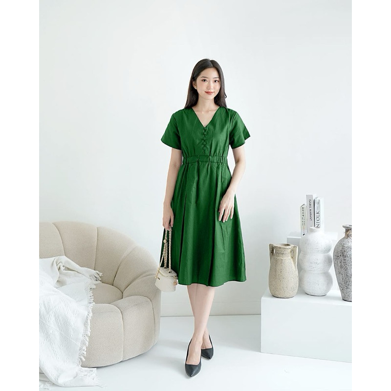 Dress Trendy Premium Cool Style Daily Outfit Best Seller Simple Elegan Gaun Perempuan Model Korea Co