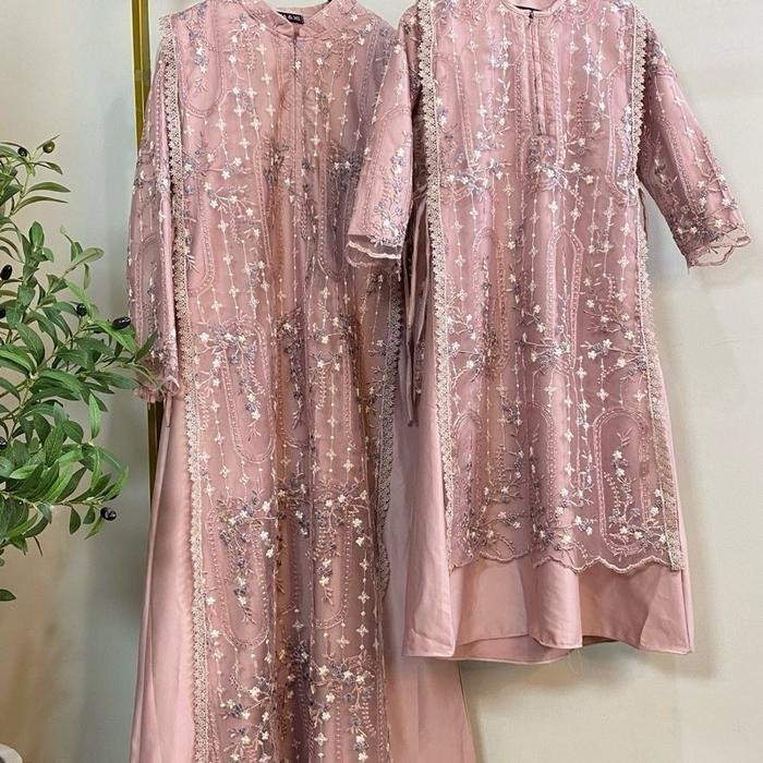 Sha&Me Chana Gamis Busui Couple Ibu Anak Dress Muslim Lebaran  Pesta - Rose gold, Dewasa M