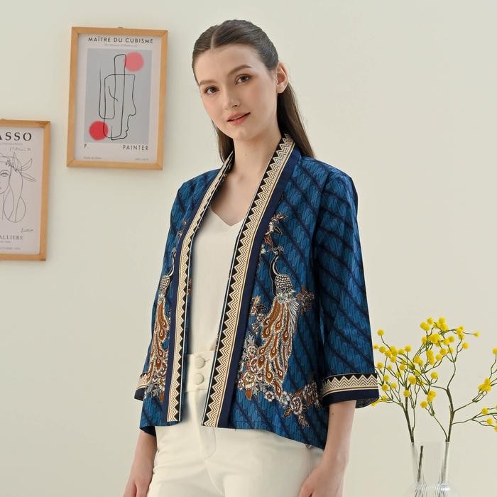 Outer Batik Wanita Modern - Blazer Batik Casual Formal - Atasan Batik Kantor Wanita Elegan