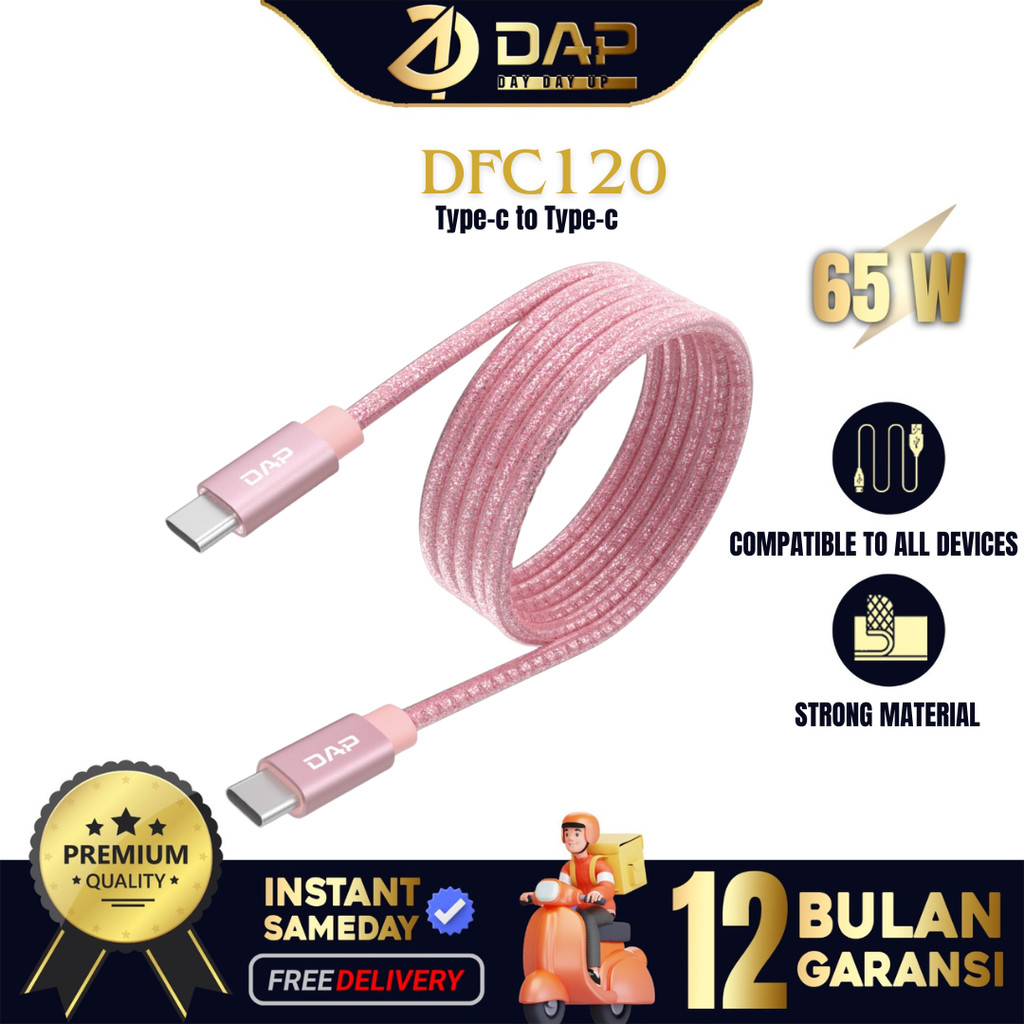 DAP DFC120 Kabel Data Type C to C Fast Charging 65W & Data Sync Super High Speed