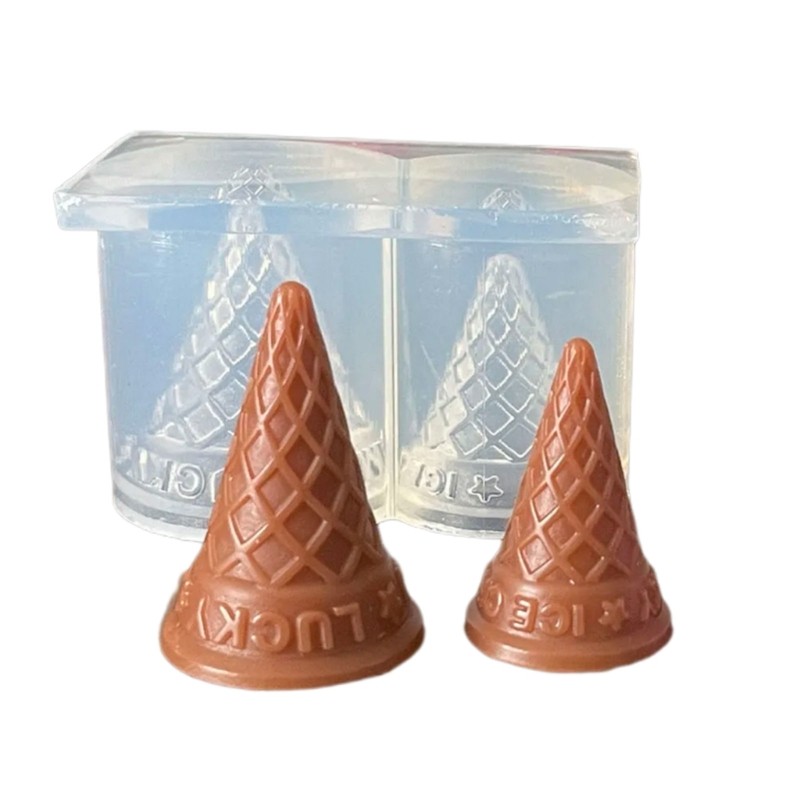 

DIY Play Miniature Mould Silicone Mold Pointed Ice Cream Cone Shaped Moulds Dollhouse Decoration Miniature Accessories