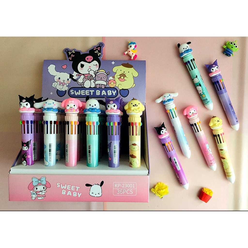 

*KA* (1 PACK) BOLPEN 10 WARNA KARAKTER BONEKA / PULPEN ANAK / BALLPEN 10 WARNA NEW