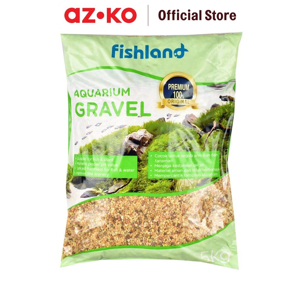 AZKO Fishland Batu Pasir Dekorasi 2-4 Mm 5 Kg - Kuning Pasir Batu Aquarium Dekorasi Akuarium Ikan Ak