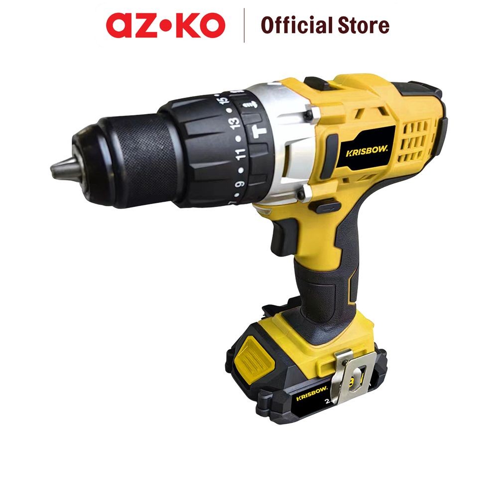 AZKO Krisbow Bor Cordless Impact 13 Mm 18v Ircid182 Impact Drill Electric Alat Pembuat Lubang Elektr