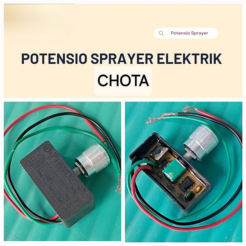 Potensio ORIGINAL Sprayer Elektrik CHOTA 12V HWDZ /Bening regulator Volume Tangki Pompa Dimmer Penga