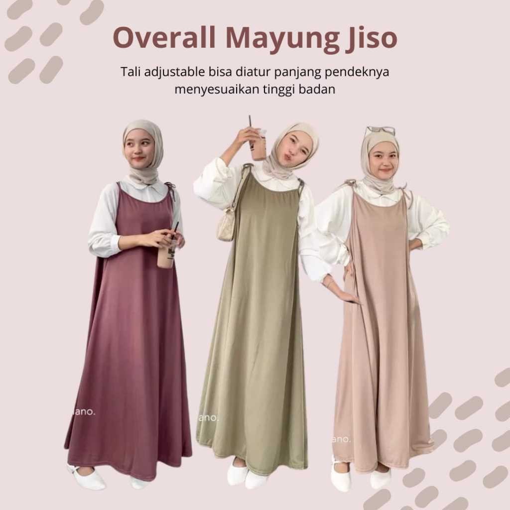 Overall Dress Wanita Outer Tanpa Lengan Polos Korean Look Jumbo XXL Big Size Hyget Premium Jisoo Gam