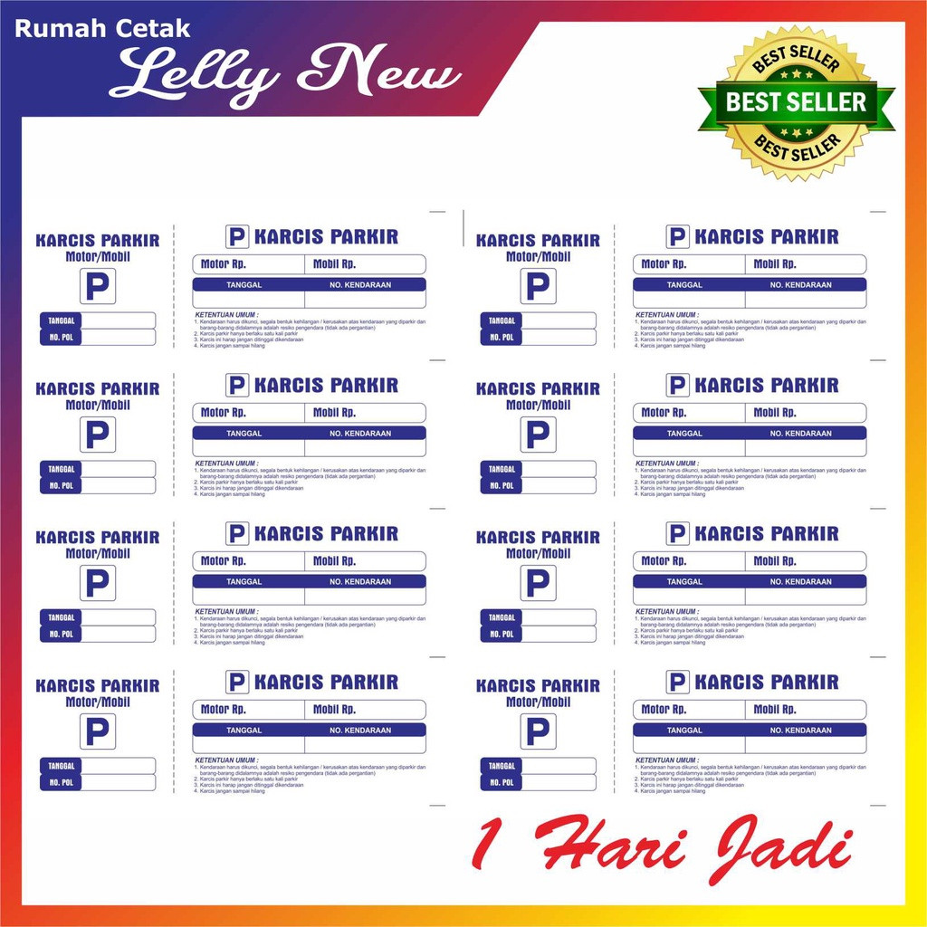

KARCIS PARKIR MOTOR & MOBIL MURAH