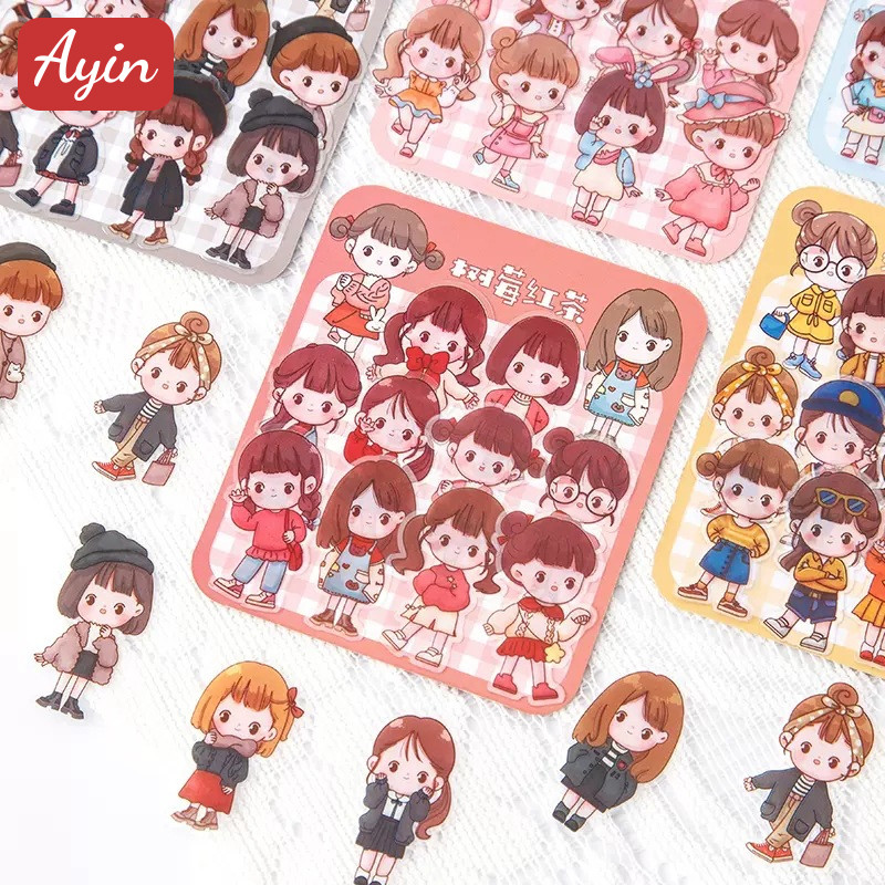 

40PCS/Bag cute girl sticker /40 Lembar Stiker Lucu Dekorasi Handbook Scrapbook DIY