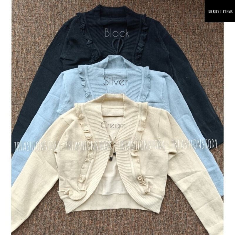 Bolero Nikita Knit Crop Atasan Wanita Tali Rajut Pendek